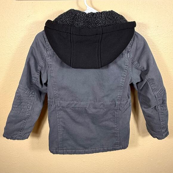 Urban Republic Boys Sherpa Lined Utility Military Jacket Size 7/8 Gray Coat - Picture 7 of 15